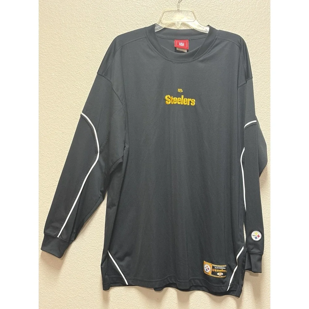NFL Pittsburgh Steelers Black Long Sleeve Shirt with Embroidered Logos